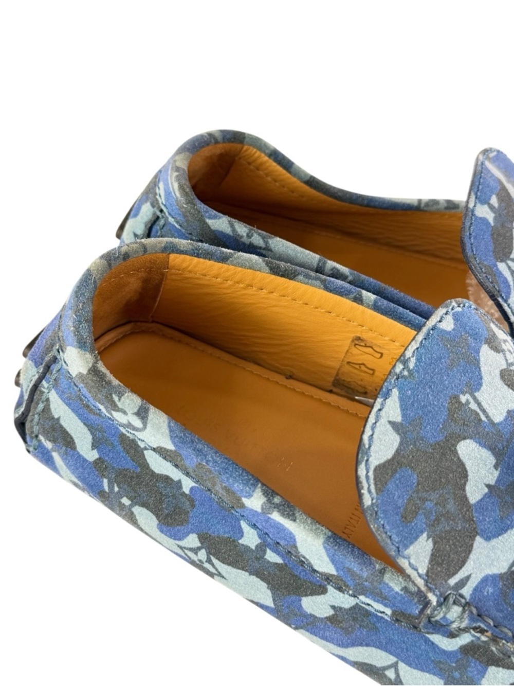 LOUIS VUITTON Palm Spring Blue Camo Suede Men's Mocassin 7UK - 8US - Picture 10 of 14